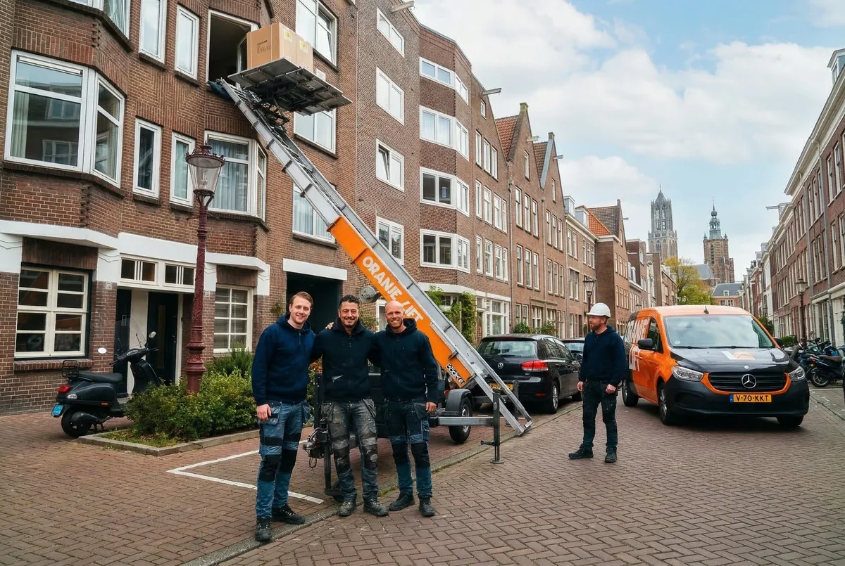 Buitenlift in gebruik bij appartementencomplex Enschede