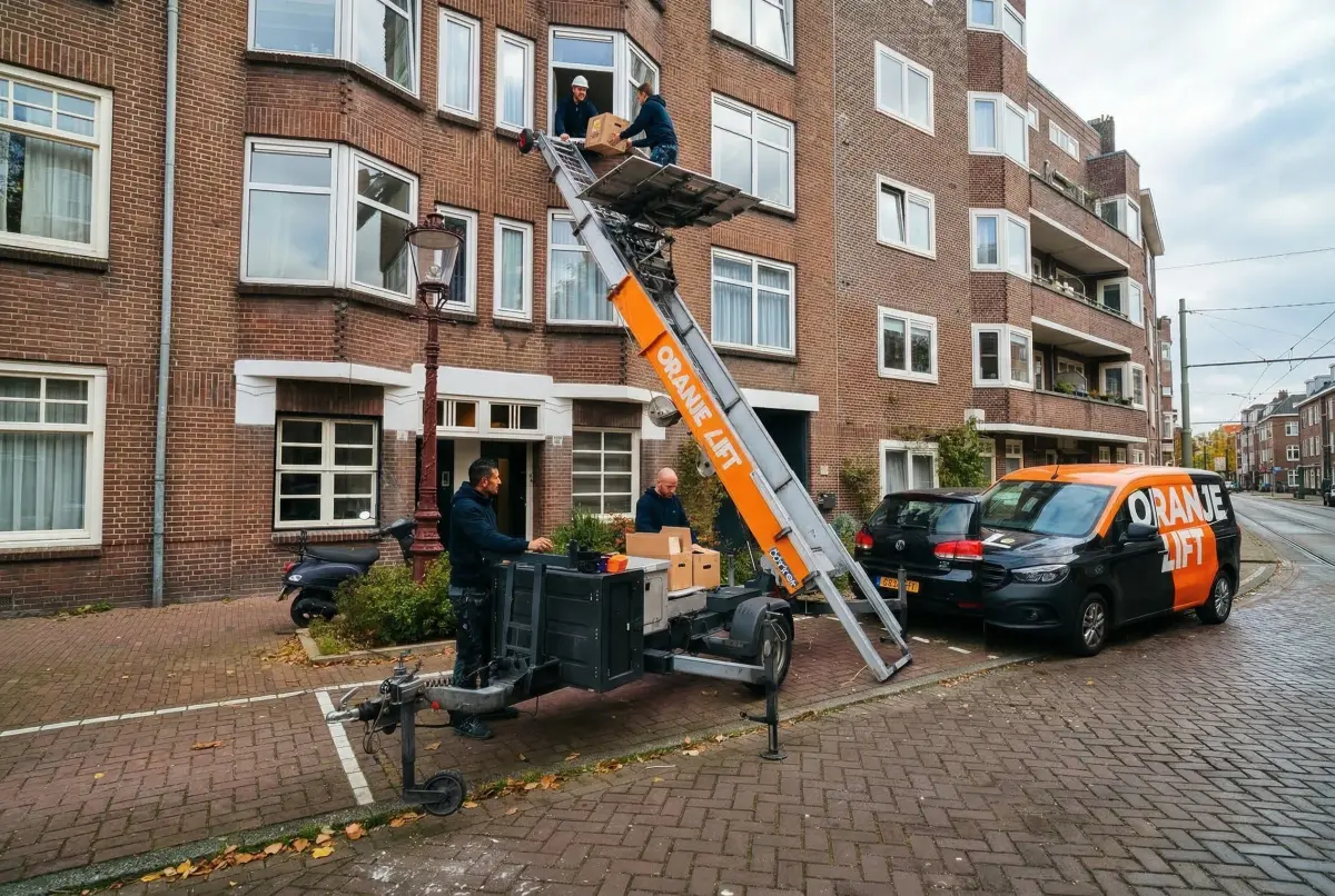Lift in actie bij woning in Enschede