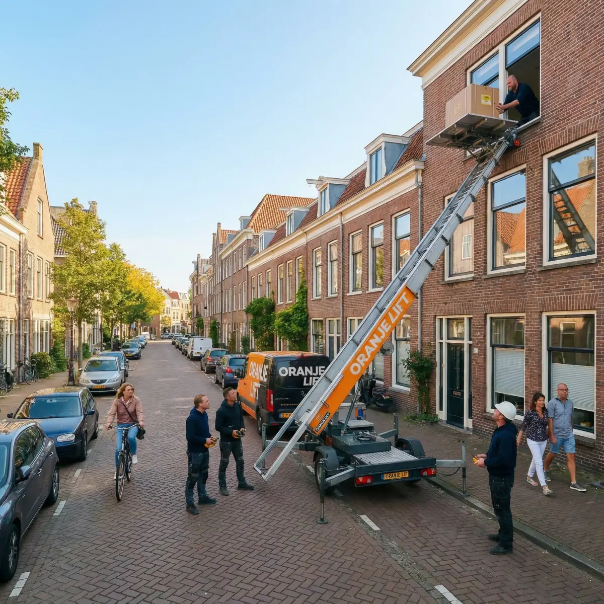 Aanhangerlift bij woonwijk Enschede